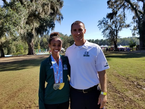 Tsion Yared 20 and Coach Paul Baur